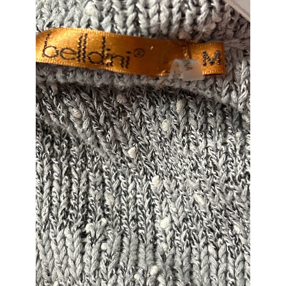 Bellini Gray Speckled Knit‎ Open Front Cardigan Sweater Women's Size M